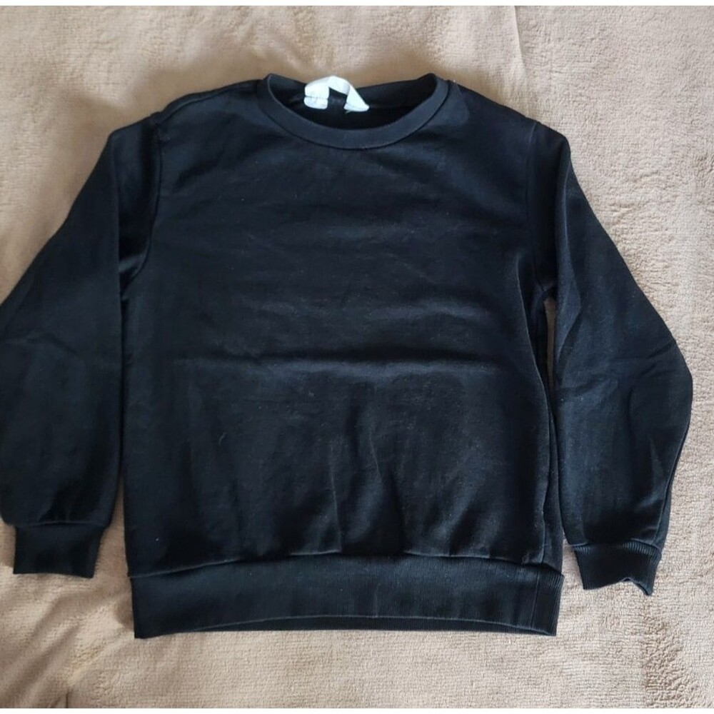 H&M Boys Black Crewneck Sweatshirt Size 8 / 10 Excellent Condition